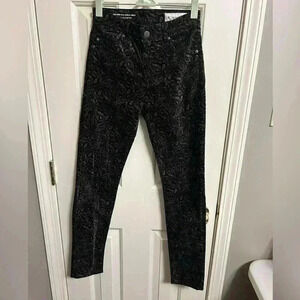 2/$28 AG‎ for Anthropologie The High Rise Stevie Ankle Velvet Paisley Pants 25